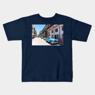 Classic Blue Car In Havana Kids T-Shirt